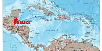 Karte Beliza centrālā amerika