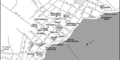 Karte corozal pilsētas Beliza