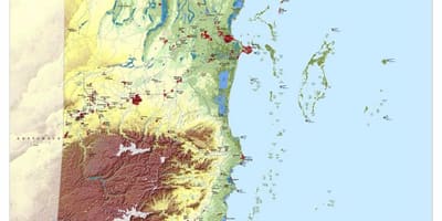 Karte topogrāfiskās Beliza